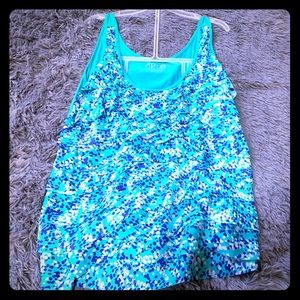 Teal Floral Tank Top